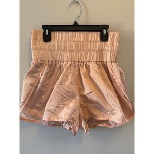 Free People Movement Shorts Peach Smocked Waist Athletic Running Casual Women M